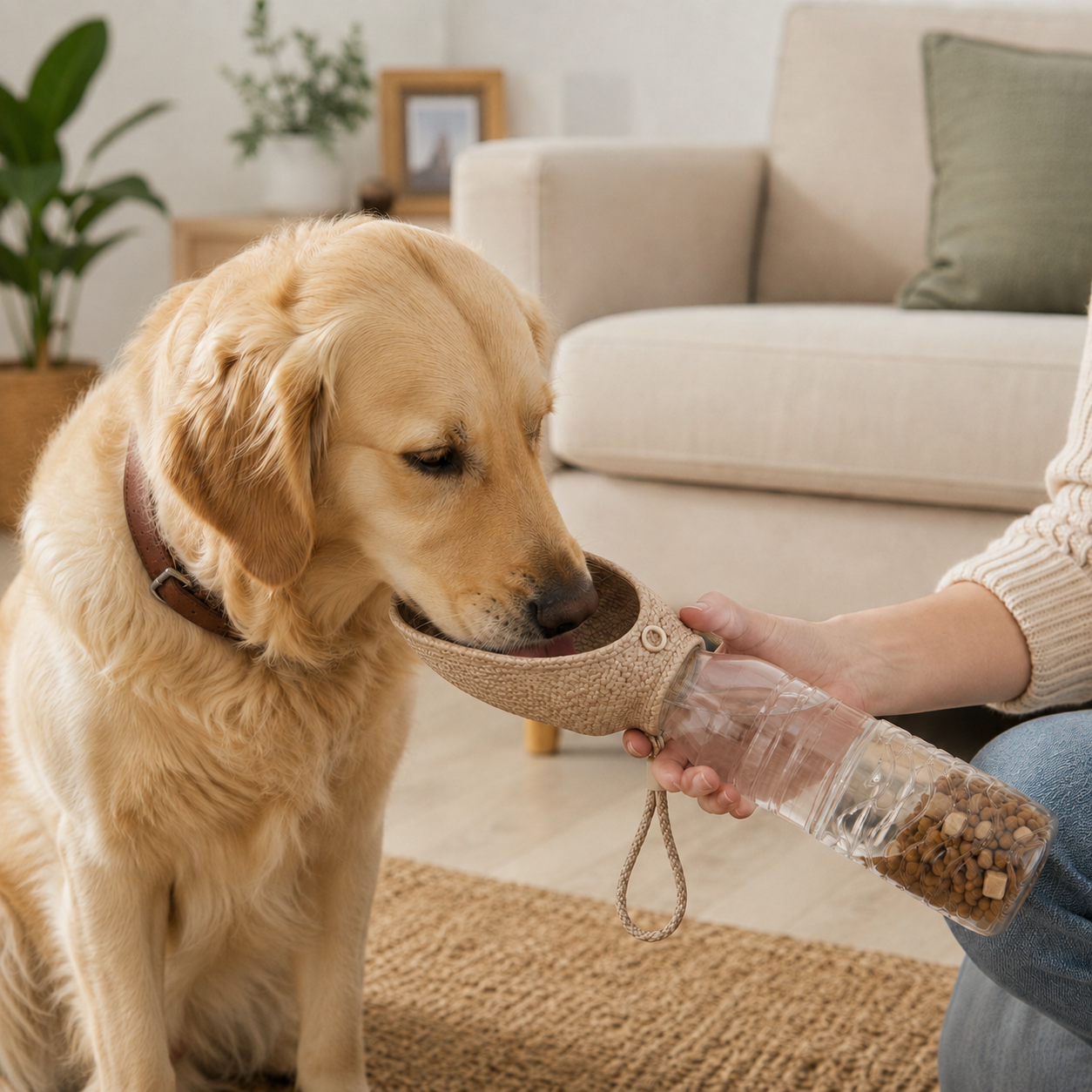 Portable Dog Water & Treat Bottle with Drinking Bowl - Image 4