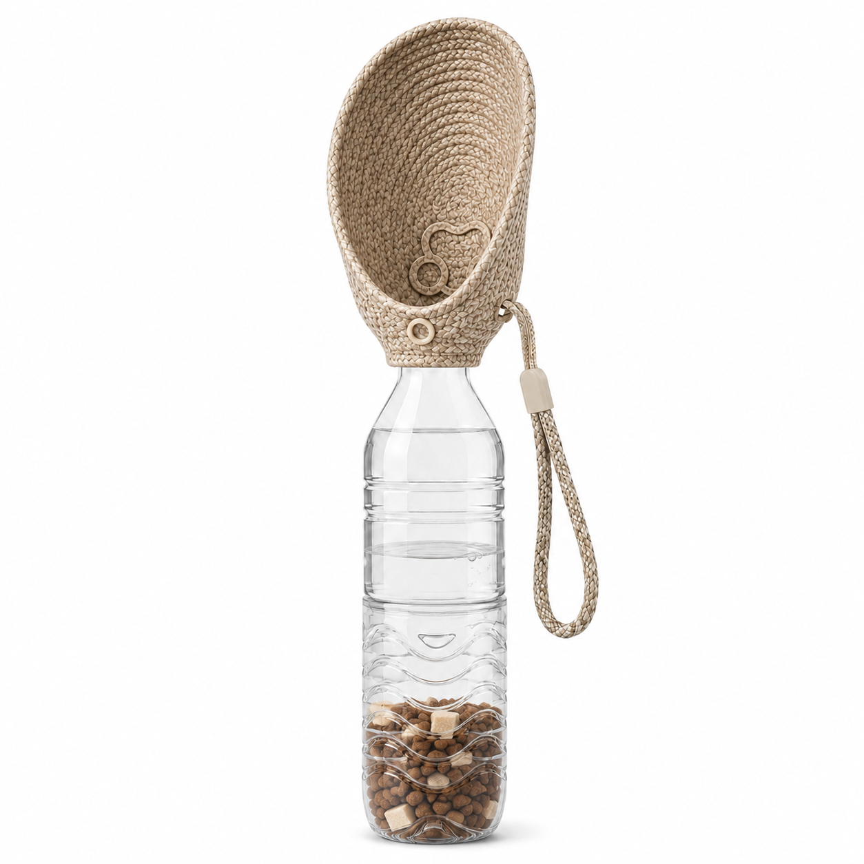Portable Dog Water & Treat Bottle with Drinking Bowl
