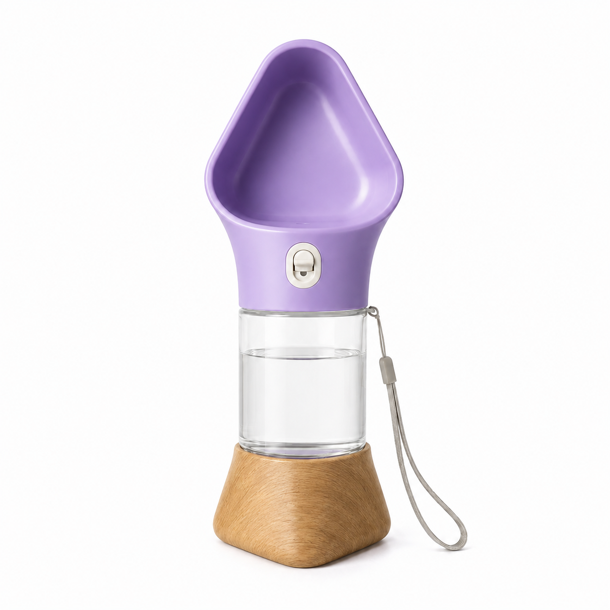 Portable Purple Pet Water Bottle, Leak-Proof Dog Travel Dispenser, 550ml